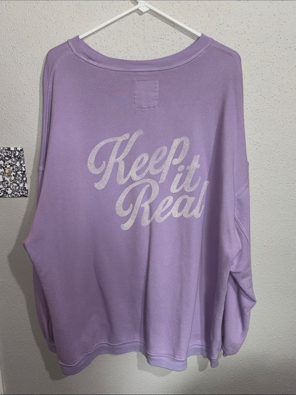 aerie Lavender "Keep It Real" Pullover Sweatshirt (size x-Large) - Picture 3 of 9